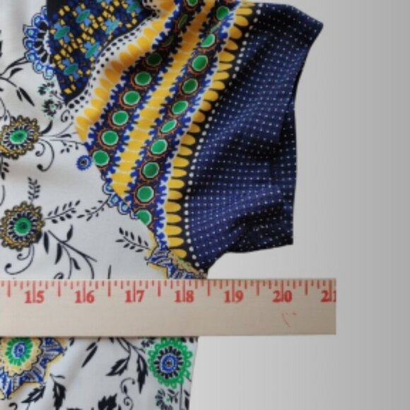 Simply Aster Boho Floral Print Short Sleeve Tunic Dress Women’s XL Multicolor - Picture 10 of 10